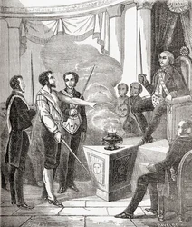 Iniciación de un masón francés en la hermandad, de 